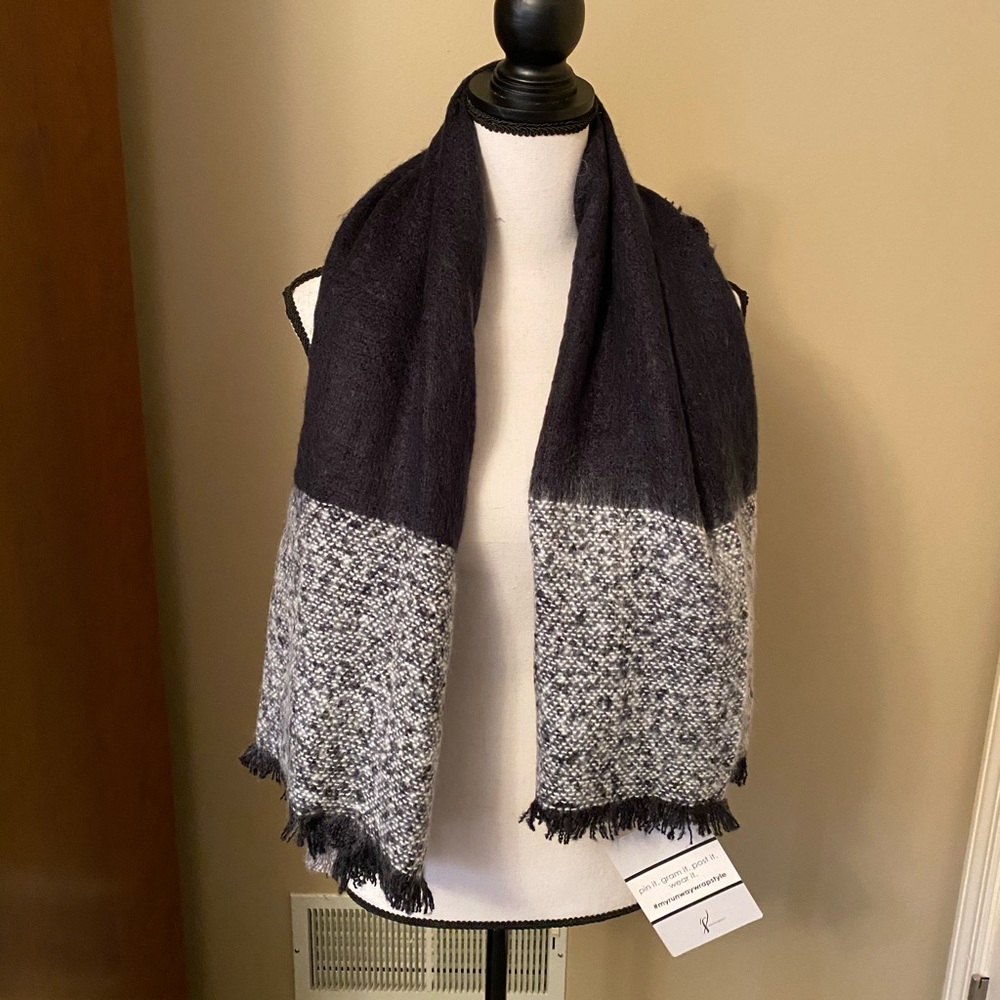 Black, White & Grey Blanket Scarf